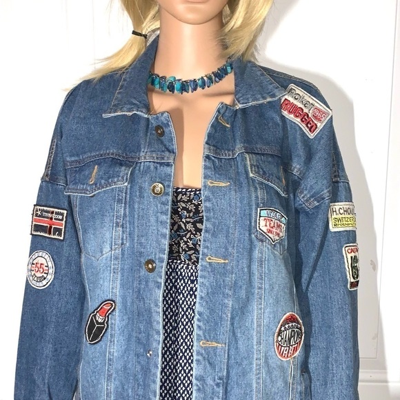 Jackets & Blazers - Jean/Denim Jacket with Patches XL